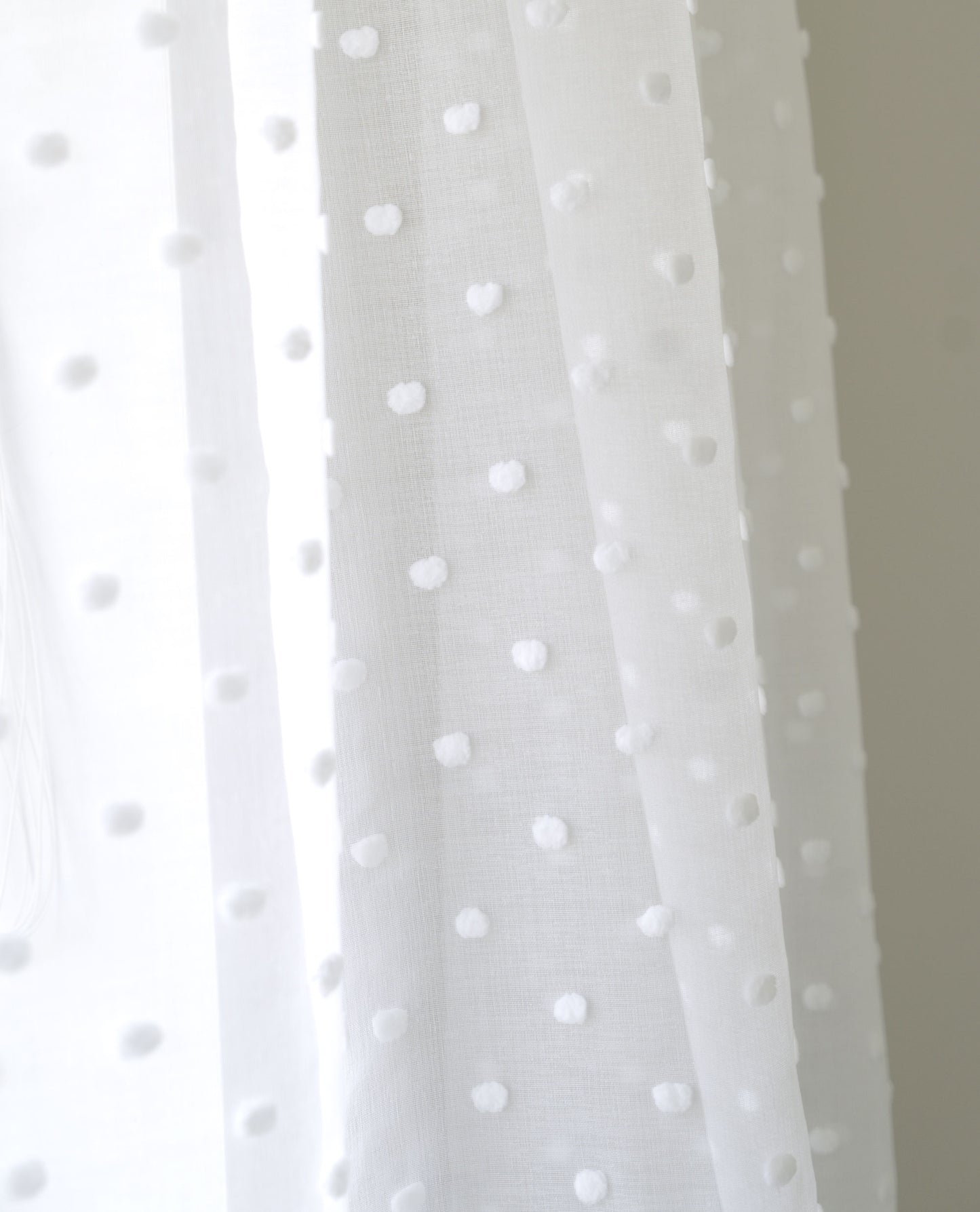 Clarity Tufted Dots White Voile Panel