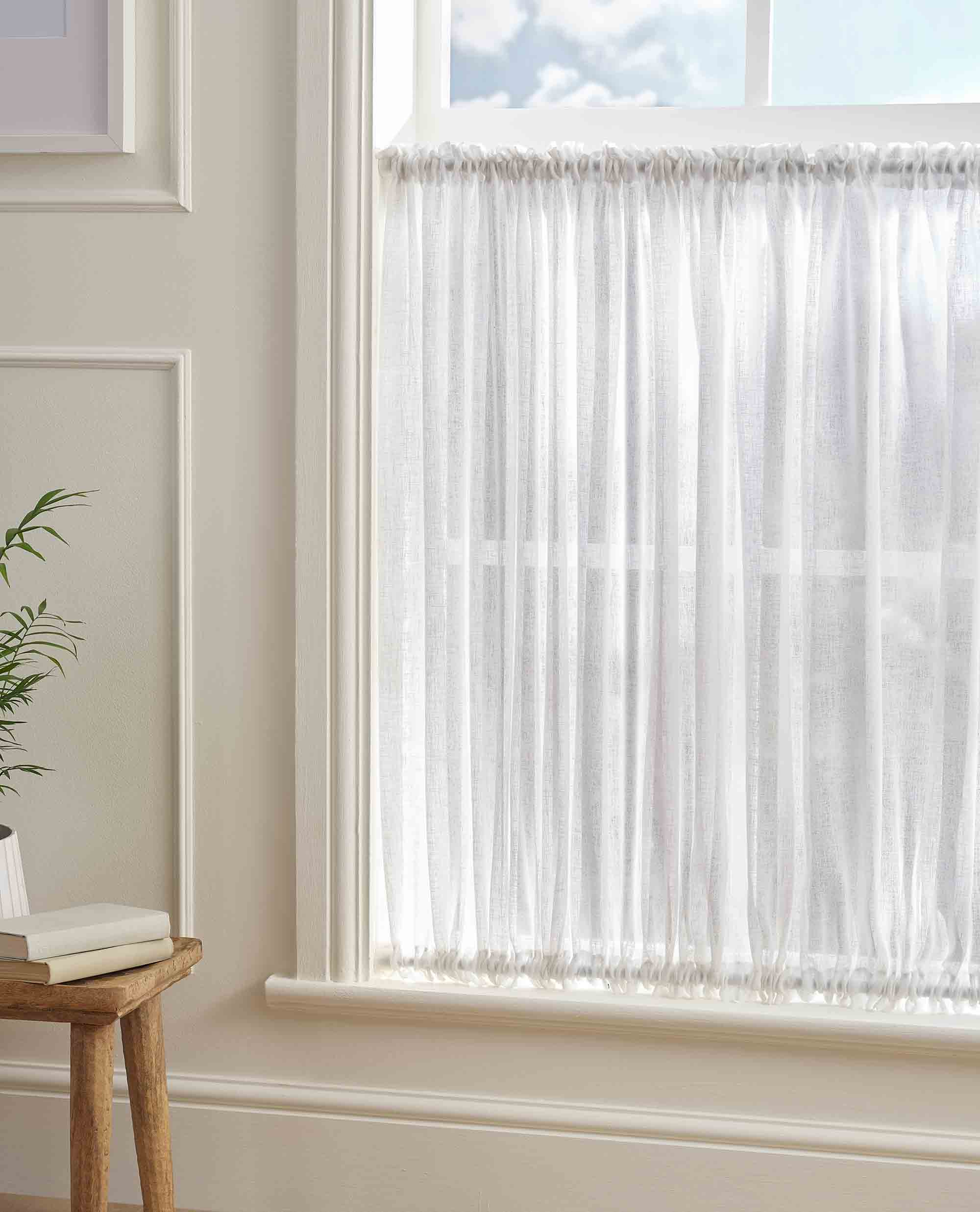 Midori Linen Slot Top & Bottom Cafe Curtain